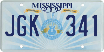 MS license plate JGK341