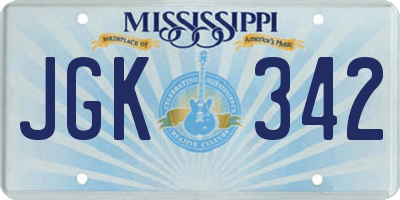 MS license plate JGK342