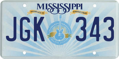 MS license plate JGK343