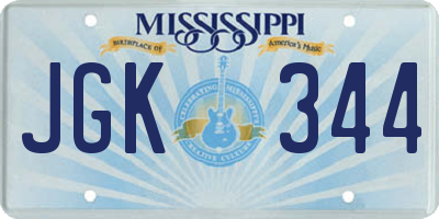 MS license plate JGK344