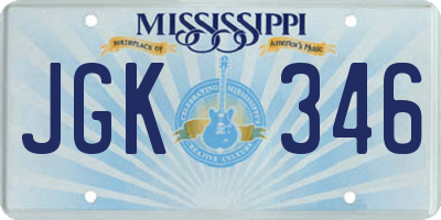 MS license plate JGK346