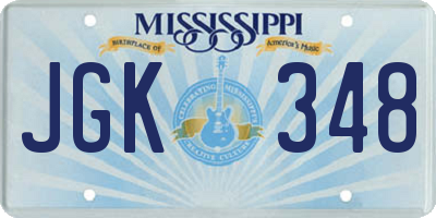 MS license plate JGK348