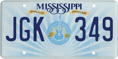 MS license plate JGK349
