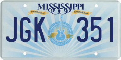 MS license plate JGK351