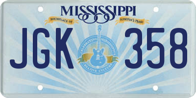 MS license plate JGK358