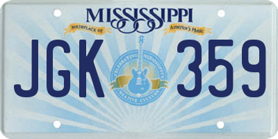 MS license plate JGK359