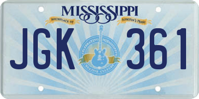 MS license plate JGK361
