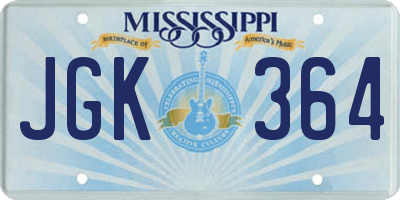MS license plate JGK364