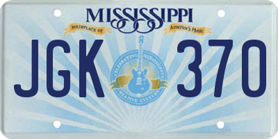 MS license plate JGK370