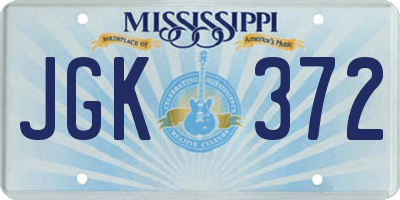 MS license plate JGK372