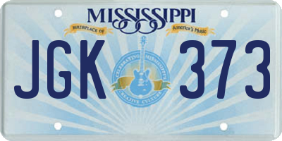 MS license plate JGK373