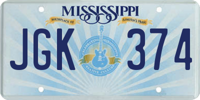 MS license plate JGK374