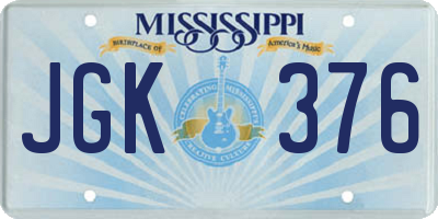 MS license plate JGK376