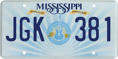 MS license plate JGK381