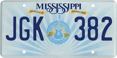 MS license plate JGK382