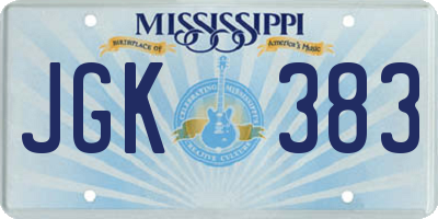 MS license plate JGK383