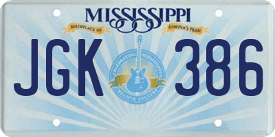 MS license plate JGK386