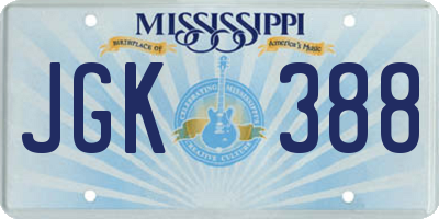 MS license plate JGK388