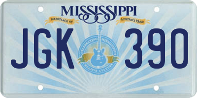 MS license plate JGK390