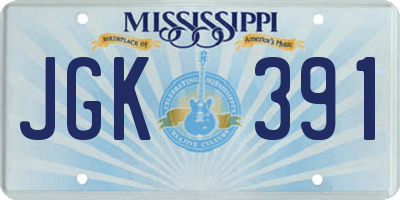 MS license plate JGK391