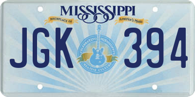 MS license plate JGK394