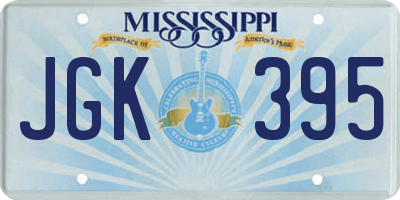 MS license plate JGK395