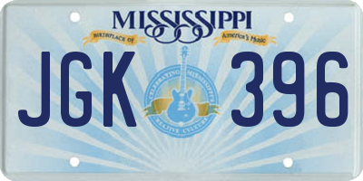 MS license plate JGK396