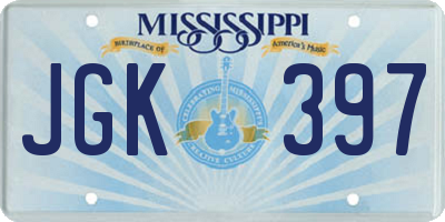 MS license plate JGK397