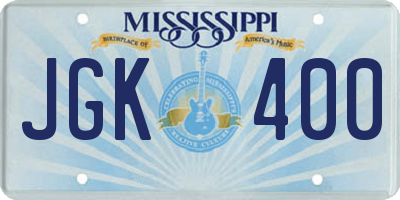 MS license plate JGK400