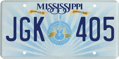 MS license plate JGK405