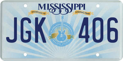 MS license plate JGK406