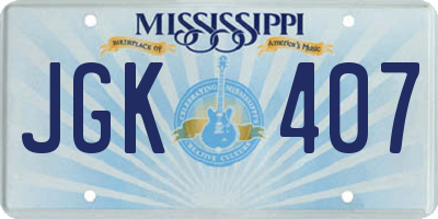 MS license plate JGK407