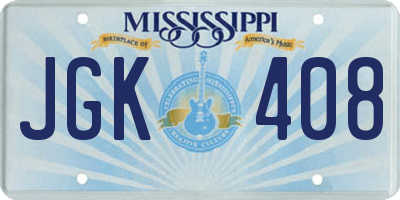 MS license plate JGK408