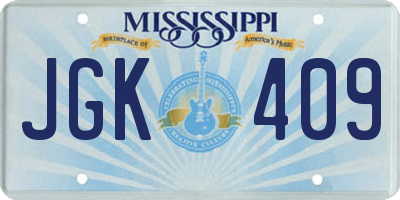 MS license plate JGK409