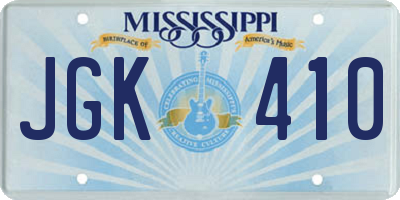 MS license plate JGK410