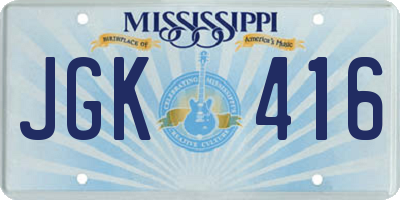 MS license plate JGK416