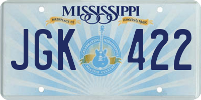 MS license plate JGK422