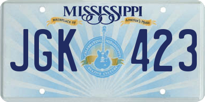 MS license plate JGK423