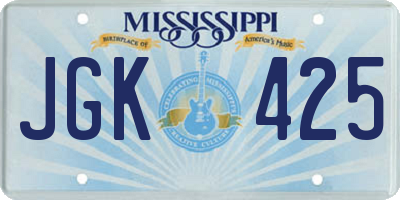 MS license plate JGK425