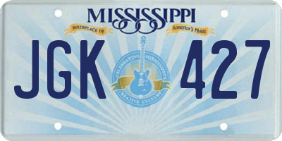 MS license plate JGK427