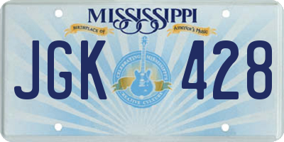 MS license plate JGK428