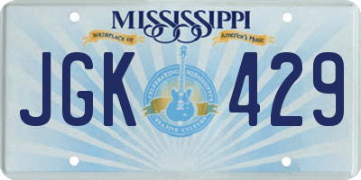 MS license plate JGK429