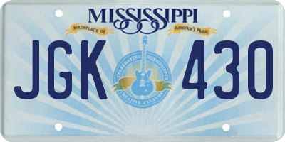 MS license plate JGK430