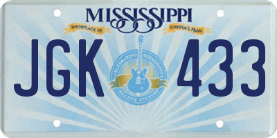MS license plate JGK433