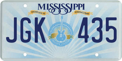MS license plate JGK435