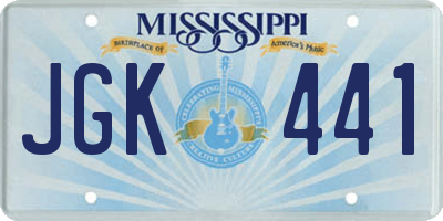 MS license plate JGK441