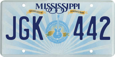 MS license plate JGK442