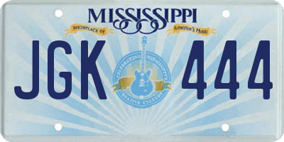 MS license plate JGK444