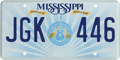 MS license plate JGK446