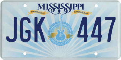 MS license plate JGK447